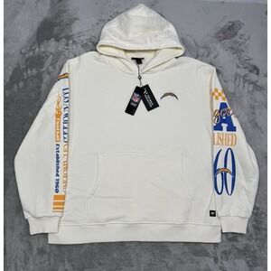 LA Chargers The Wild Collective Stacked Graphic Sleeve Fleece Hoodie XL NWT